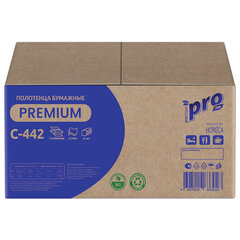 Полотенца бумажные 200 шт., PROtissue (H2) PREMIUM, 2-слойные, белые, КОМПЛЕКТ 21 пачка, 24&times;21,5 см, Z-сложение, С442