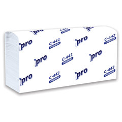 Полотенца бумажные 200 шт., PROtissue (H2) PREMIUM, 2-слойные, белые, КОМПЛЕКТ 21 пачка, 24&times;21,5 см, Z-сложение, С442