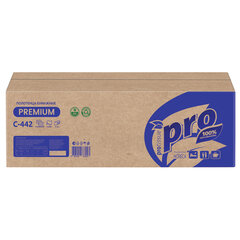 Полотенца бумажные 200 шт., PROtissue (H2) PREMIUM, 2-слойные, белые, КОМПЛЕКТ 21 пачка, 24&times;21,5 см, Z-сложение, С442