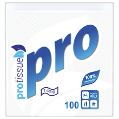 Салфетки бумажные 100 шт., 24&times;24 см, PROtissue COMFORT, белые, 100% целлюлоза, С184