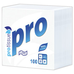 Салфетки бумажные 100 шт., 24&times;24 см, PROtissue COMFORT, белые, 100% целлюлоза, С184