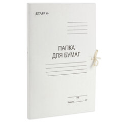 Папка для бумаг с завязками картонная STAFF, гарантированная плотность 310 г/<wbr/>м<sup>2</sup>, до 200 листов, 121120