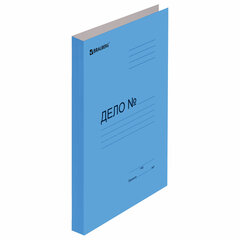 Скоросшиватель картонный мелованный BRAUBERG, гарантированная плотность 360 г/<wbr/>м<sup>2</sup>, синий, до 200 листов, 121518