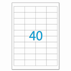 Этикетка самоклеящаяся 48,5&times;25,4 мм, 40 этикеток, белая, 70 г/<wbr/>м<sup>2</sup>, 50 листов, LOMOND, 2100195