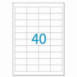 Этикетка самоклеящаяся 48,5х25,4 мм, 40 этикеток, белая, 70 г/м2, 50 листов, LOMOND, 2100195