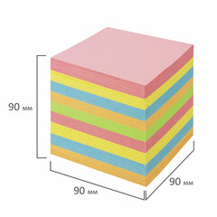 Блок для записей в боксе, 9&times;9&times;9 см, плотность 80 г/<wbr/>м<sup>2</sup>, цветной, BRAUBERG, 122225