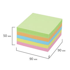 Блок для записей в боксе, 9&times;9&times;5 см, плотность 80 г/<wbr/>м<sup>2</sup>, цветной, BRAUBERG, 122226