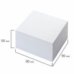 Блок для записей непроклеенный, 9&times;9&times;5 см, плотность 80 г/<wbr/>м<sup>2</sup>, белизна 95-98%, BRAUBERG, 122338
