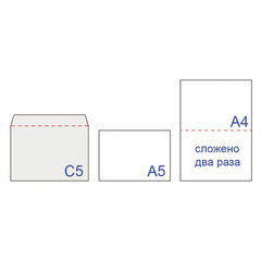 Конверты С5 (162&times;229 мм), отрывная лента, 80 г/<wbr/>м<sup>2</sup>, КОМПЛЕКТ 1000 шт.