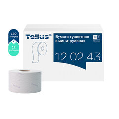 Бумага туалетная 170 метров, Tellus/<wbr/>TORK (Система T2) PREMIUM, КОМПЛЕКТ 12 рулонов, 2-слойная, белая, 120243