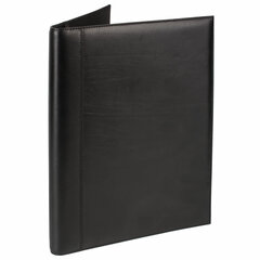 Папка адресная из натуральной кожи без надписи, формат А4, 32&times;25&times;1 см, черная, индивидуальная упаковка, 7-40