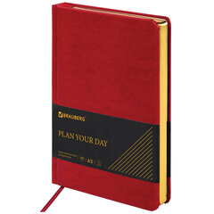 Ежедневник недатированный А5 138&times;213 мм BRAUBERG &laquo;Iguana&raquo; под кожу, 160 л., красный, 125092