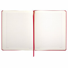 Блокнот БОЛЬШОЙ ФОРМАТ (200&times;252 мм) В5, BRAUBERG &laquo;Income&raquo;, кожзам, 128 л., клетка, красный, 125205