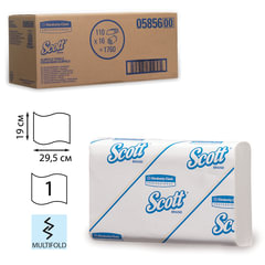 Полотенца бумажные 147 шт., KIMBERLY-CLARK Scott, КОМПЛЕКТ 12 шт., Slimfold, белые, 29,5&times;19 см, М-fold, 5856