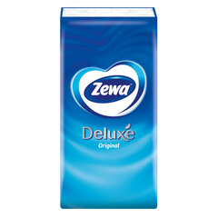 Платочки бумажные носовые ZEMMA/<wbr/>ZEWA Deluxe 3-слойные, СПАЙКА 10 пачек по 10 шт., 21&times;21 см, 511741