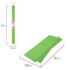 Бумага гофрированная/<wbr/>креповая, 32 г/<wbr/>м<sup>2</sup>, 50&times;250 см, светло-зеленая, в рулоне, BRAUBERG, 126536