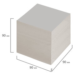 Блок для записей непроклеенный, 9&times;9&times;9 см, плотность 55 г/<wbr/>м<sup>2</sup>, белизна 70-80%, STAFF, 126575