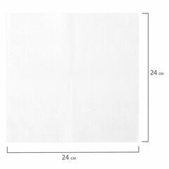 Салфетки бумажные 100 штук, 24&times;24 см, LAIMA, белые, 100% целлюлоза, 126907