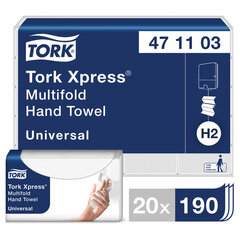 Полотенца бумажные (1 пачка, 190 листов) TORK (H2) UNIVERSAL, 2-слойные, цвет натуральный, 23,4&times;21,3 см, Z-сложение, 471103