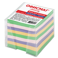 Блок для записей в боксе, 9&times;9&times;9 см, плотность 80 г/<wbr/>м<sup>2</sup>, цветной, ОФИСМАГ, 127799