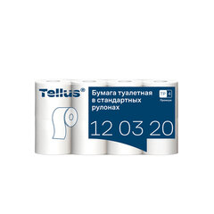 Бумага туалетная Tellus/<wbr/>TORK (Система T4) PREMIUM, спайка 8 рулонов по 23 метра, 2-слойная, белая, 120320