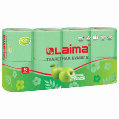 Бумага туалетная бытовая, спайка 8 шт., 2-х слойная, (8&times;19 м), LAIMA, аромат яблока, 128723