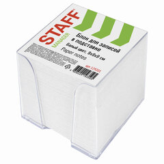 Блок для записей в боксе, 9&times;9&times;9 см, плотность 65 г/<wbr/>м<sup>2</sup>, белизна 90-92%, STAFF, 129201