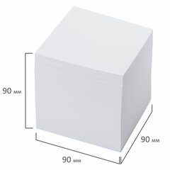 Блок для записей проклеенный, 9&times;9&times;9 см, плотность 80 г/<wbr/>м<sup>2</sup>, белизна 95-98%, BRAUBERG, 129203
