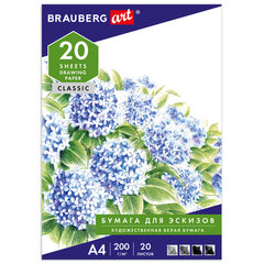 Папка для рисования А4, 20 л., 200 г/<wbr/>м<sup>2</sup>, BRAUBERG, 210&times;297 мм, &laquo;Сирень&raquo;, 129223