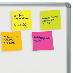 Блок самоклеящийся (стикеры) STAFF, НЕОНОВЫЙ, 51&times;51 мм, 400 листов, 5 цветов, 129349