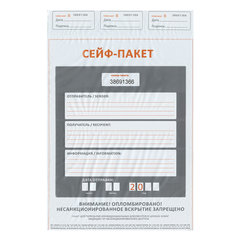 Сейф-пакеты полиэтиленовые, БОЛЬШОЙ ФОРМАТ (562&times;695+45 мм), КОМПЛЕКТ 50 шт., индивидуальный номер