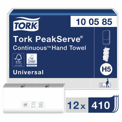 Полотенца бумажные 410 шт., TORK (Система H5) PeakServe, UNIVERSAL, КОМПЛЕКТ 12 пачек, 22,5&times;20 см, W-сложение, 100585