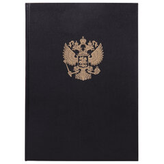 Книга учета 96 л., клетка, твердая, бумвинил, офсет, герб, А4 (200&times;290 мм), BRAUBERG, черная, 130275