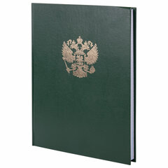Книга учета 96 л., клетка, твердая, бумвинил, офсет, герб, А4 (200&times;290 мм), BRAUBERG, зеленая, 130277