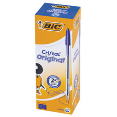 Ручка шариковая BIC &laquo;Cristal&raquo;, СИНЯЯ, корпус прозрачный, узел 1 мм, линия письма 0,32 мм, 847898/<wbr/>528921