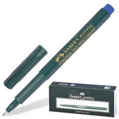 Ручка капиллярная (линер) FABER-CASTELL &laquo;Finepen 1511&raquo;, СИНЯЯ, корпус темно-зеленый, линия письма 0,4 мм, 151151