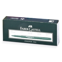 Ручка капиллярная (линер) FABER-CASTELL &laquo;Finepen 1511&raquo;, СИНЯЯ, корпус темно-зеленый, линия письма 0,4 мм, 151151