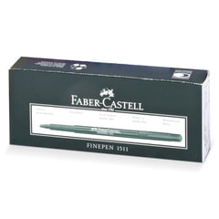 Ручка капиллярная (линер) FABER-CASTELL &laquo;Finepen 1511&raquo;, ЧЕРНАЯ, корпус темно-зеленый, линия 0,4 мм, 151199