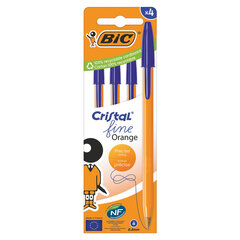 Ручки шариковые BIC &laquo;Orange Original&raquo;, НАБОР 4 шт., СИНИЕ, узел 0,8 мм, линия письма 0,3 мм, пакет, 8308521