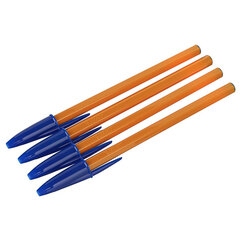 Ручки шариковые BIC &laquo;Orange Original&raquo;, НАБОР 4 шт., СИНИЕ, узел 0,8 мм, линия письма 0,3 мм, пакет, 8308521