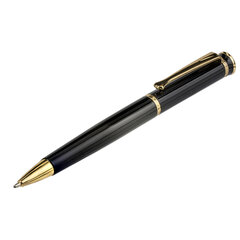Ручка подарочная шариковая BRAUBERG &laquo;Perfect Black&raquo;, корпус черный, узел 1 мм, линия письма 0,7 мм, синяя, 141416