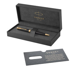 Ручка шариковая PARKER &laquo;Sonnet Core Matt Black GT&raquo;, черный матовый лак, позолота, черная, 1931519