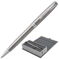 Ручка шариковая PARKER &laquo;Sonnet Core Stainless Steel CT&raquo;, корпус серебристый, палладиевые детали, черная, 1931512