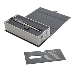 Ручка шариковая PARKER &laquo;Sonnet Core Stainless Steel CT&raquo;, корпус серебристый, палладиевые детали, черная, 1931512
