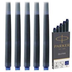 Картриджи чернильные PARKER &laquo;Cartridge Quink&raquo;, КОМПЛЕКТ 5 штук, синие, 1950384