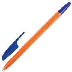 Ручка шариковая BRAUBERG &laquo;X-333 Orange&raquo;, СИНЯЯ, корпус оранжевый, узел 0,7 мм, линия письма 0,35 мм, 142409