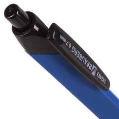 Ручка шариковая масляная автоматическая с грипом BRAUBERG &laquo;Booster&raquo;, СИНЯЯ, трехгранная, узел 0,7 мм, линия письма 0,35 мм, 142483