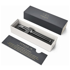 Ручка перьевая PARKER &laquo;IM Core Black Lacquer CT&raquo;, корпус черный глянцевый лак, хромированные детали, синяя, 1931644