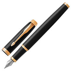 Ручка перьевая PARKER &laquo;IM Core Black Lacquer GT&raquo;, черный глянцевый лак, позолота, синяя, 1931645