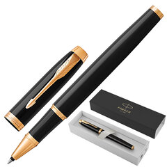 Ручка-роллер PARKER &laquo;IM Core Black Lacquer GT&raquo;, черный глянцевый лак, позолота, черная, 1931659